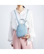 Faux Leather Cute Candy Color Shoulder Bag Backpack For Women